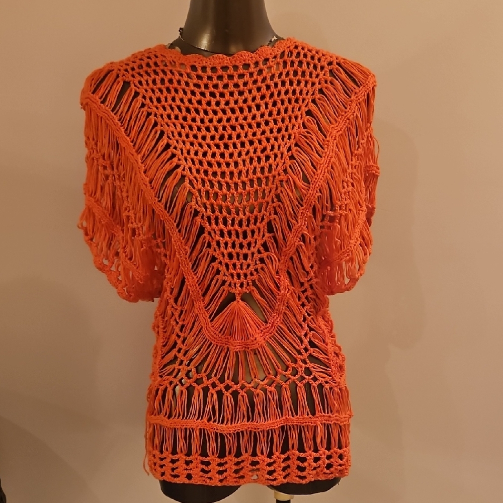 Orange Crochet Top